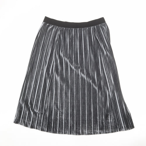 Gerry Weber Womens Silver Polyester Pleated Skirt Size 14
