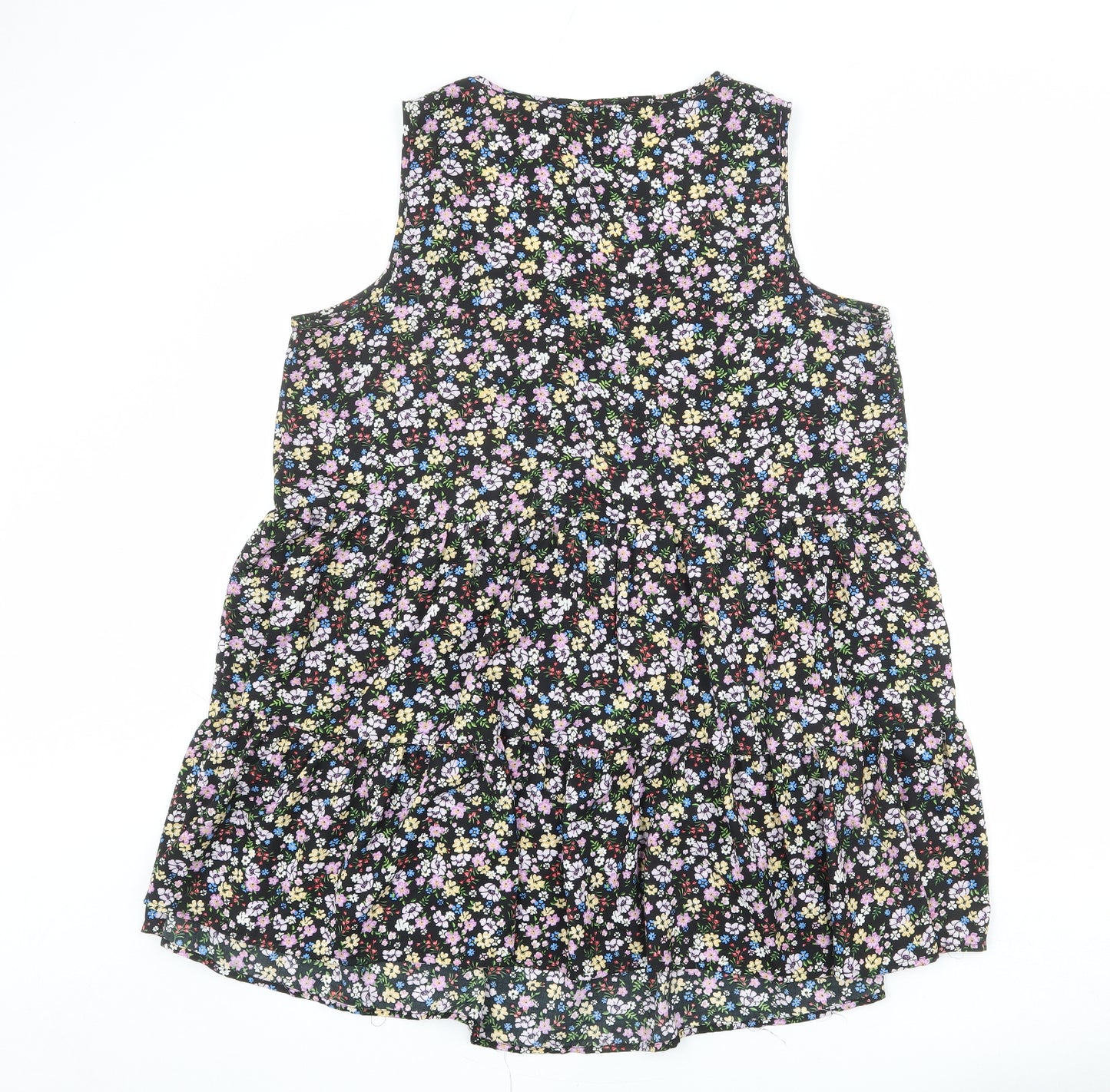 Yours Womens Multicoloured Floral Polyester A-Line Size 20 Scoop Neck Button