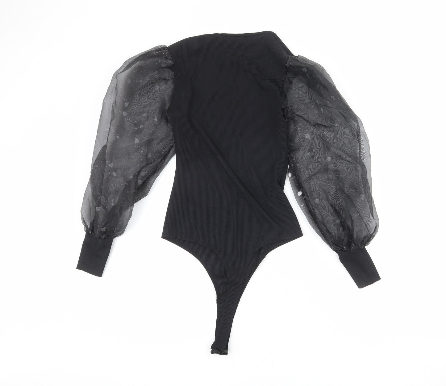 Pink Vanilla Womens Black Polyester Bodysuit One-Piece Size 8 Snap