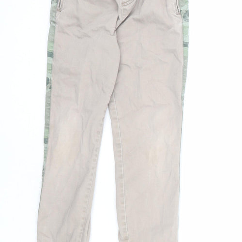 Boden Boys Beige Camouflage Cotton Jogger Trousers Size 9 Years L21 in Regular Drawstring