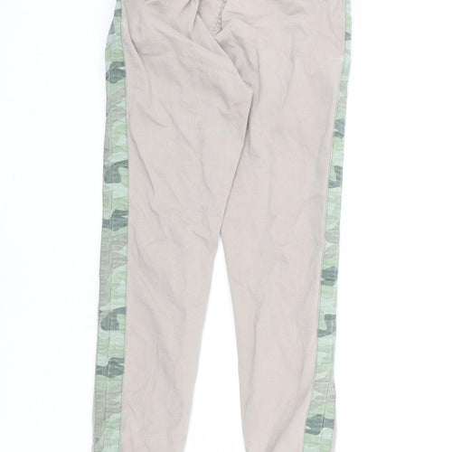 Boden Boys Beige Camouflage Cotton Jogger Trousers Size 9 Years L21 in Regular Drawstring