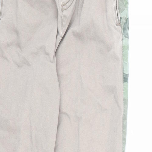 Boden Boys Beige Camouflage Cotton Jogger Trousers Size 9 Years L21 in Regular Drawstring