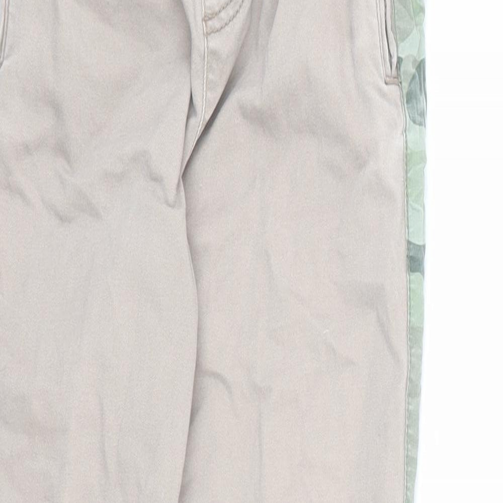 Boden Boys Beige Camouflage Cotton Jogger Trousers Size 9 Years L21 in Regular Drawstring