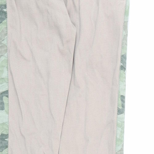 Boden Boys Beige Camouflage Cotton Jogger Trousers Size 9 Years L21 in Regular Drawstring