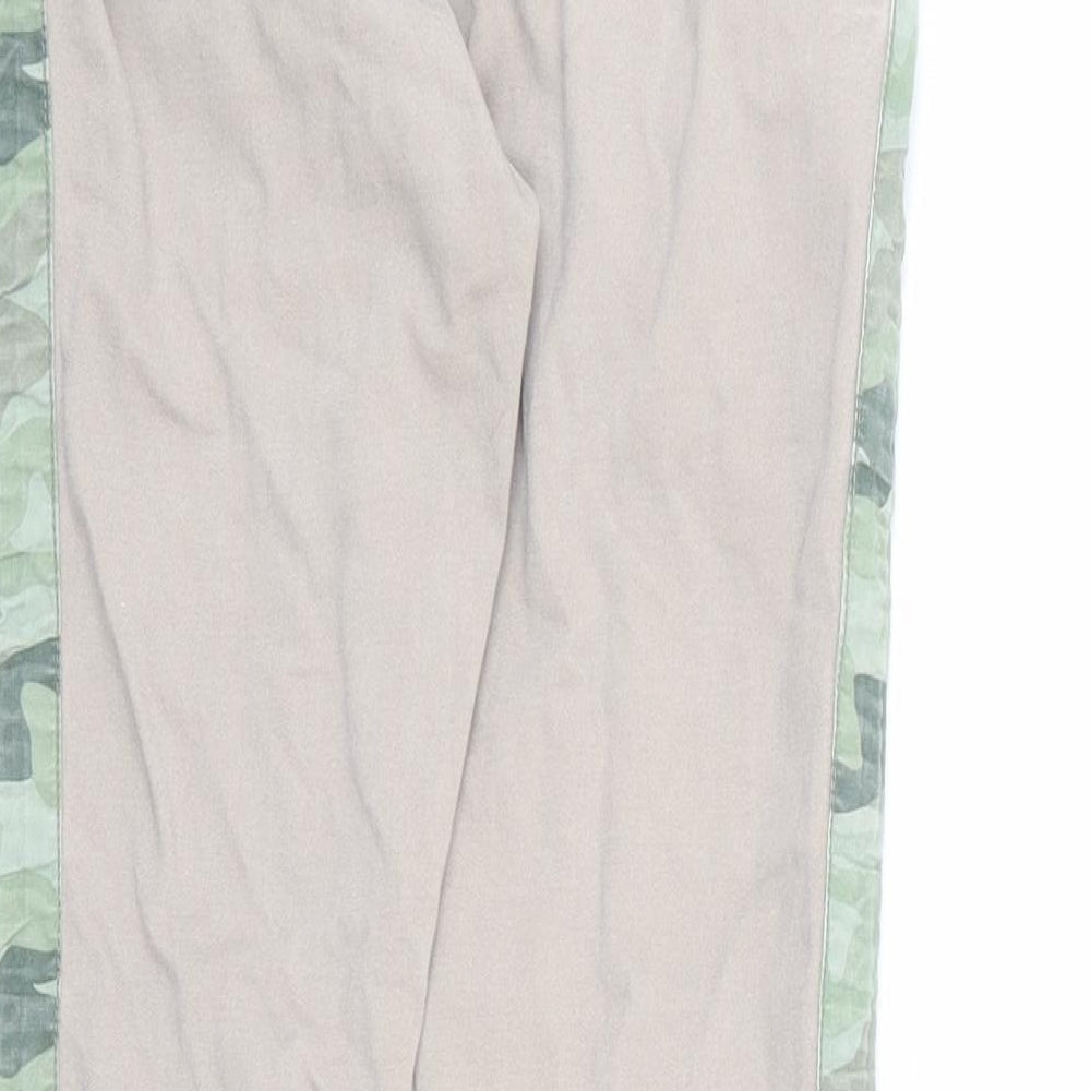 Boden Boys Beige Camouflage Cotton Jogger Trousers Size 9 Years L21 in Regular Drawstring