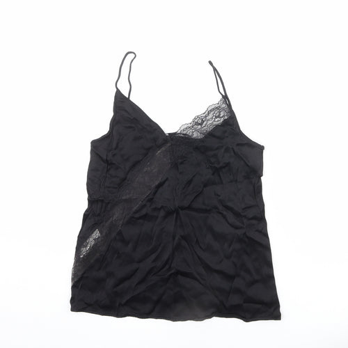 Mango Womens Black Viscose Camisole Tank Size S Sweetheart - Lace Detail