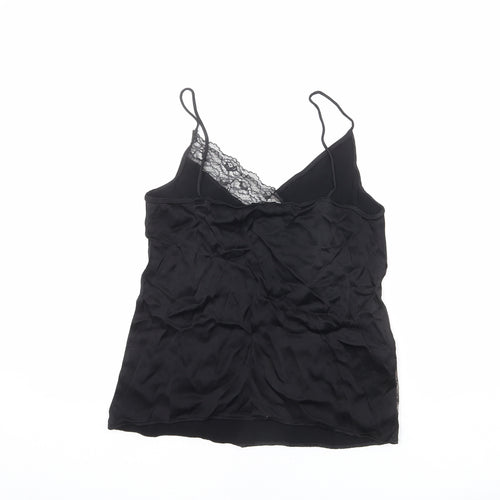 Mango Womens Black Viscose Camisole Tank Size S Sweetheart - Lace Detail