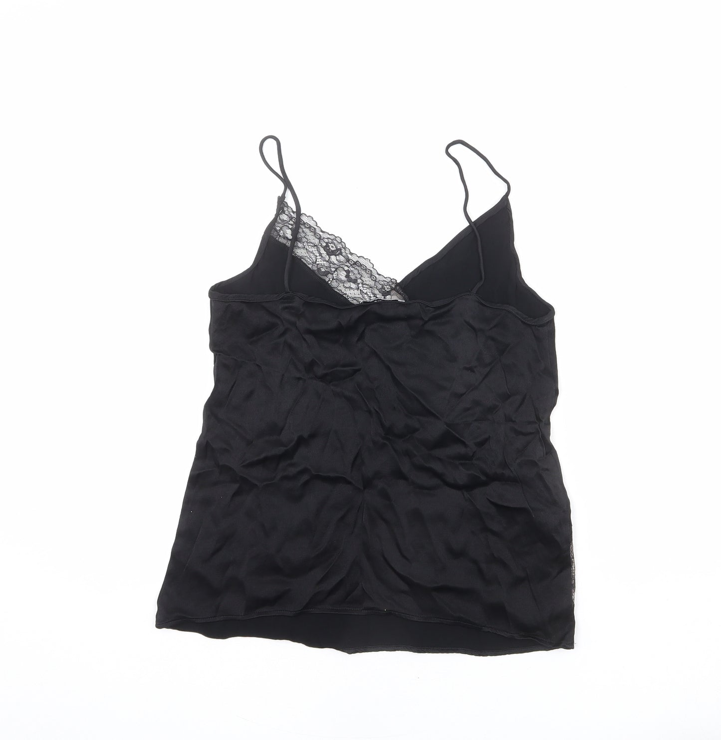 Mango Womens Black Viscose Camisole Tank Size S Sweetheart - Lace Detail