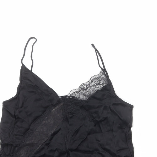 Mango Womens Black Viscose Camisole Tank Size S Sweetheart - Lace Detail