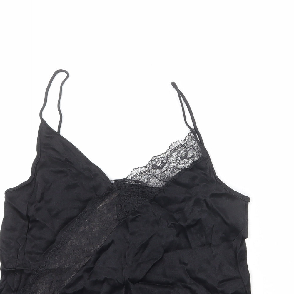 Mango Womens Black Viscose Camisole Tank Size S Sweetheart - Lace Detail
