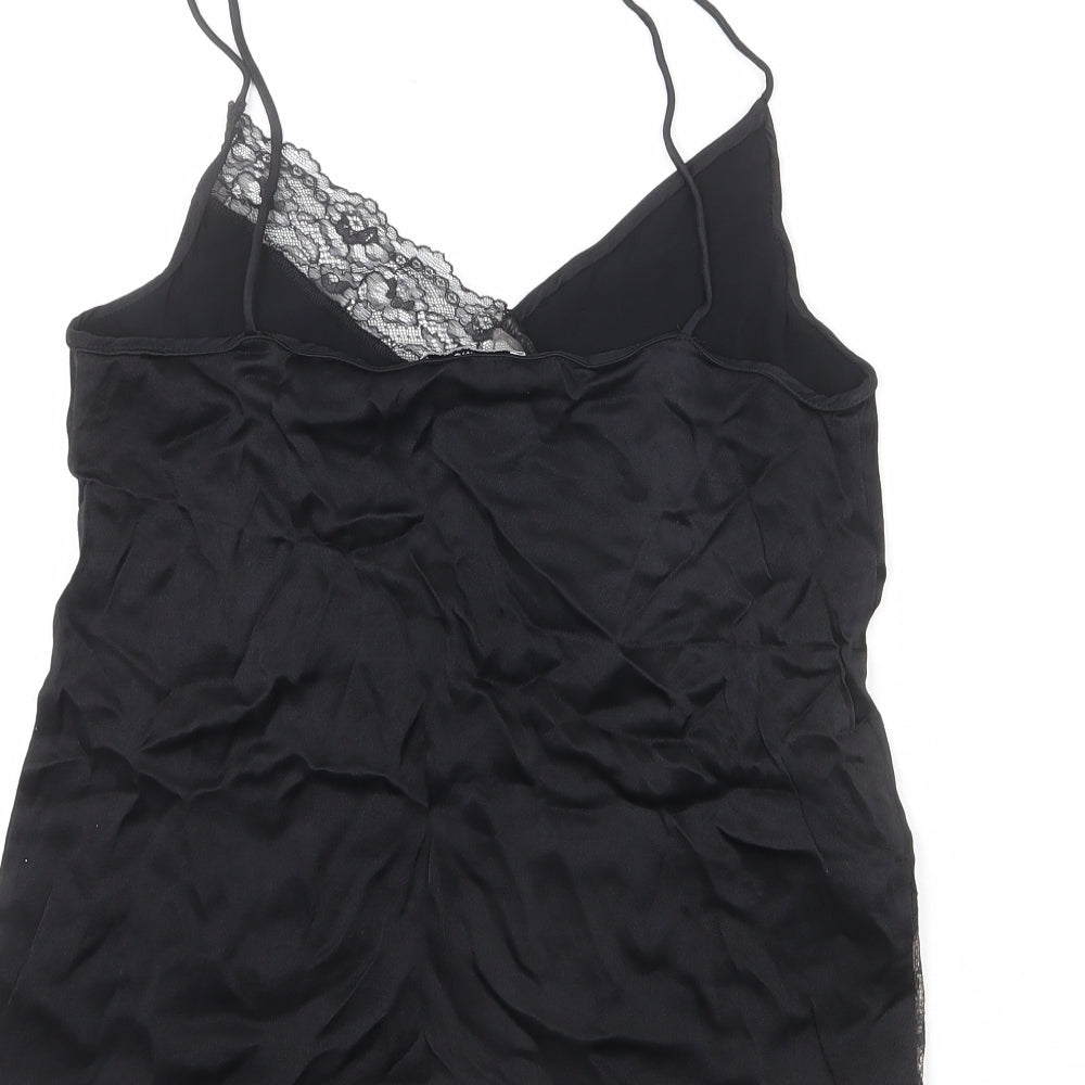 Mango Womens Black Viscose Camisole Tank Size S Sweetheart - Lace Detail