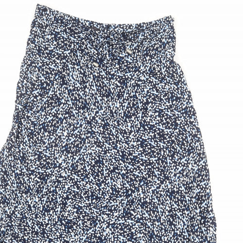 Marks and Spencer Womens Blue Geometric Viscose A-Line Skirt Size 8