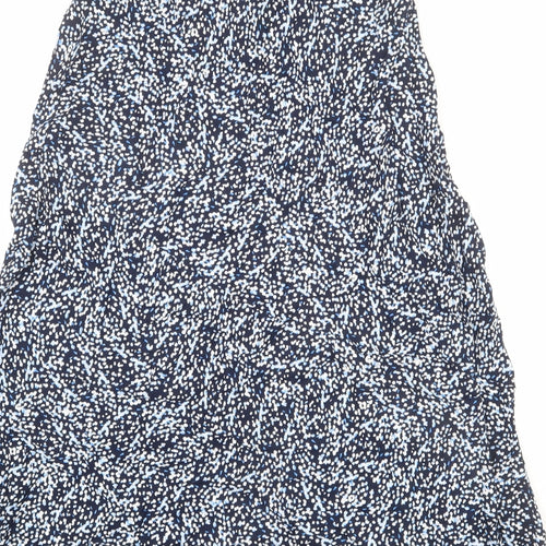 Marks and Spencer Womens Blue Geometric Viscose A-Line Skirt Size 8