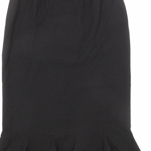 Alex & Co Womens Black Polka Dot Polyester Trumpet Skirt Size 10 Zip
