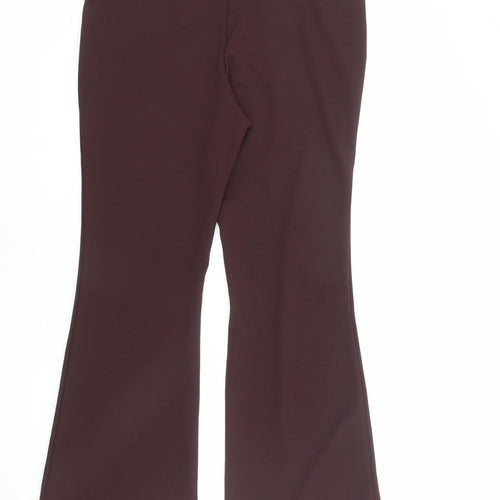 H&M Womens Brown Polyester Trousers Size XL L29 in Regular