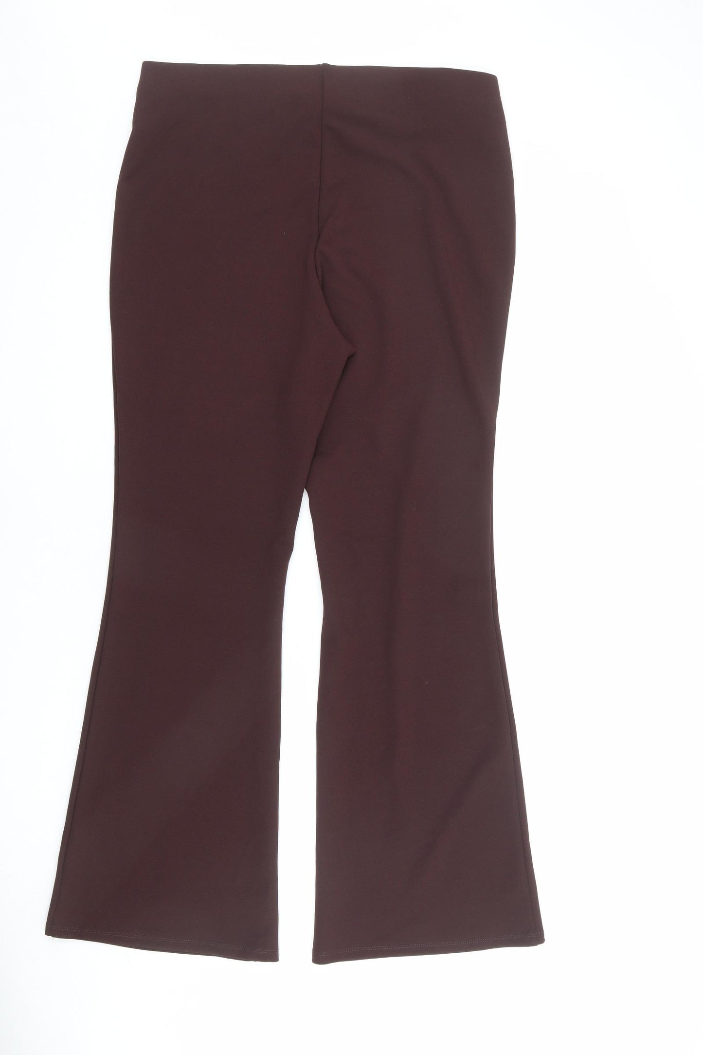 H&M Womens Brown Polyester Trousers Size XL L29 in Regular