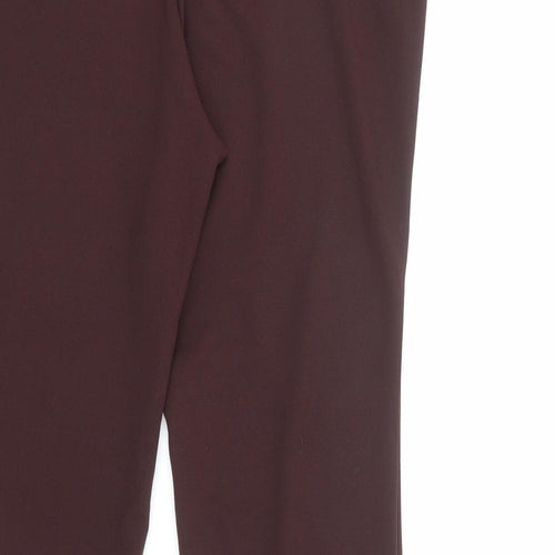 H&M Womens Brown Polyester Trousers Size XL L29 in Regular