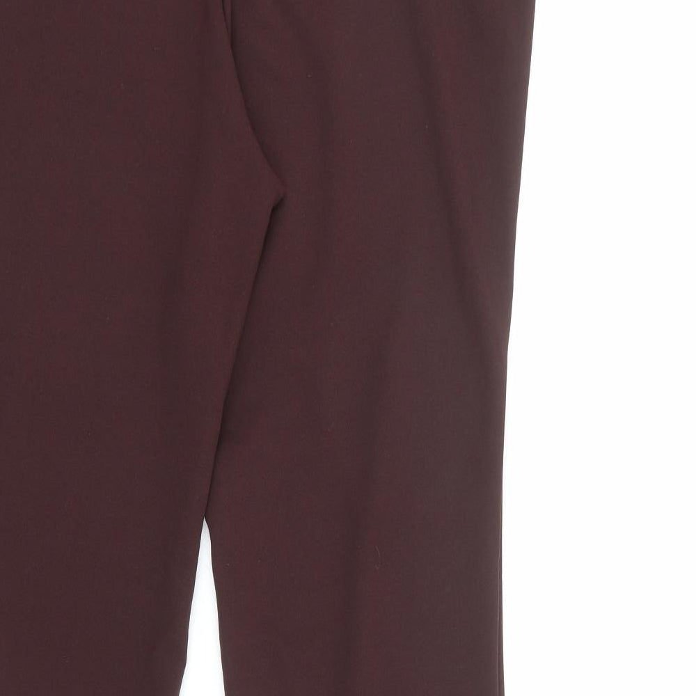 H&M Womens Brown Polyester Trousers Size XL L29 in Regular