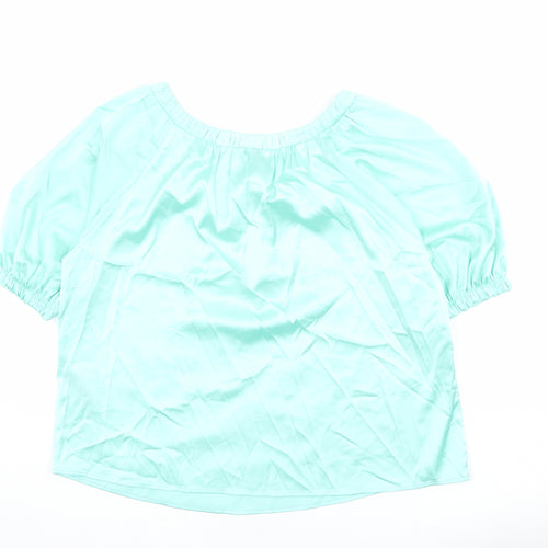 Marks and Spencer Womens Green Polyester Basic Blouse Size 6 Round Neck