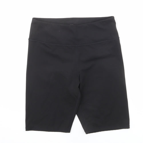 H&M Womens Black Polyester Biker Shorts Size L L5 in Regular Pull On