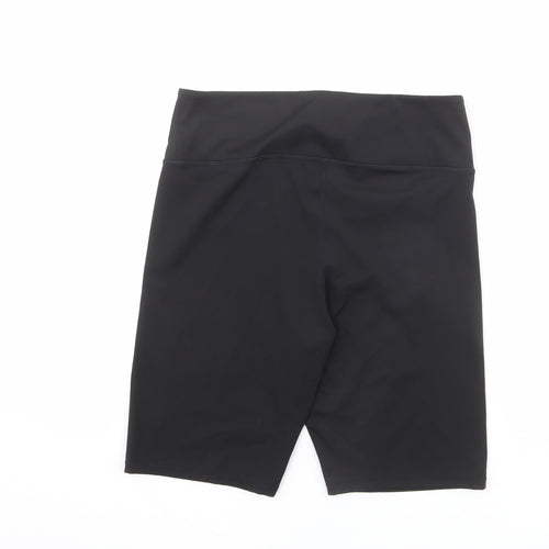 H&M Womens Black Polyester Biker Shorts Size L L5 in Regular Pull On