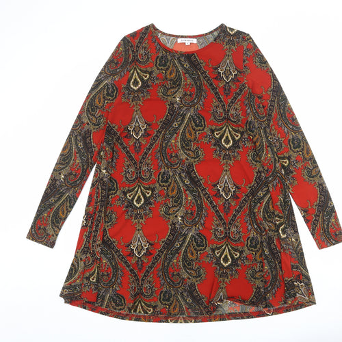 Glamorous Womens Multicoloured Geometric Polyester A-Line Size S Round Neck Pullover