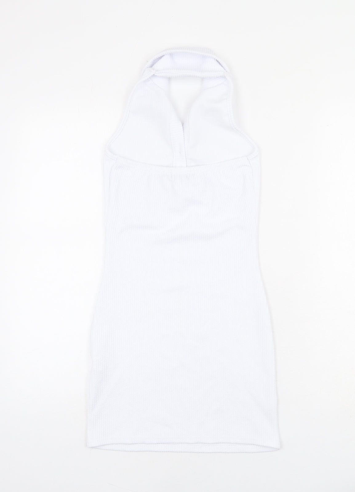 PRETTYLITTLETHING Womens White Polyester Mini Size 8 Halter Button