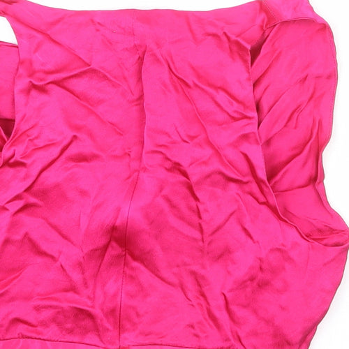 Zara Womens Pink Polyester Cropped Tank Size S V-Neck