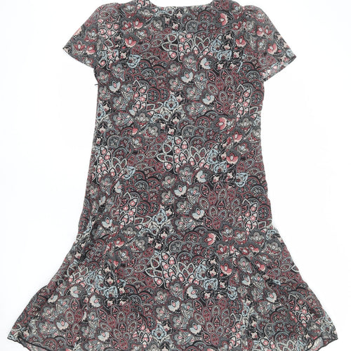 Damart Womens Multicoloured Geometric Polyester Trapeze & Swing Size 16 Round Neck Zip