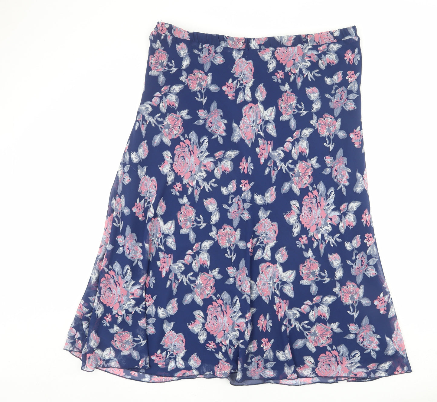 Anna Rose Womens Blue Floral Polyester A-Line Skirt Size 20