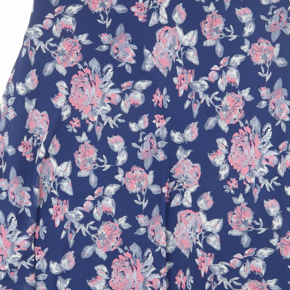 Anna Rose Womens Blue Floral Polyester A-Line Skirt Size 20