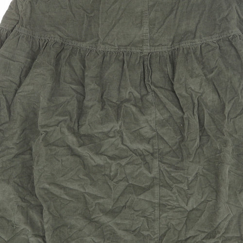 Per Una Womens Green Cotton A-Line Skirt Size 14 Zip