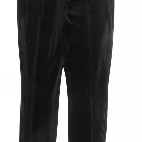 NEXT Womens Black Polyester Trousers Size 10 L26 in Regular Zip