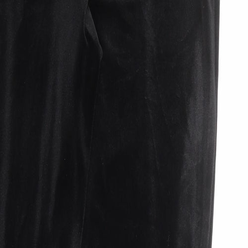 NEXT Womens Black Polyester Trousers Size 10 L26 in Regular Zip