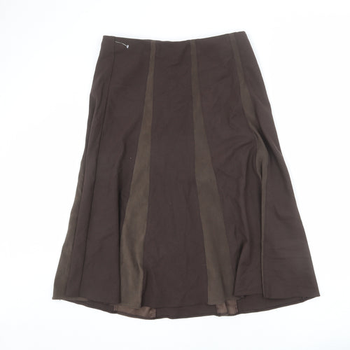 Marks and Spencer Womens Brown Viscose A-Line Skirt Size 14