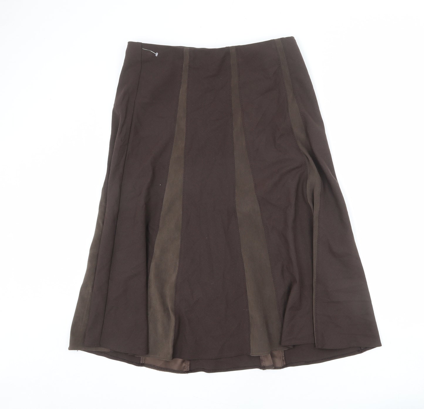 Marks and Spencer Womens Brown Viscose A-Line Skirt Size 14