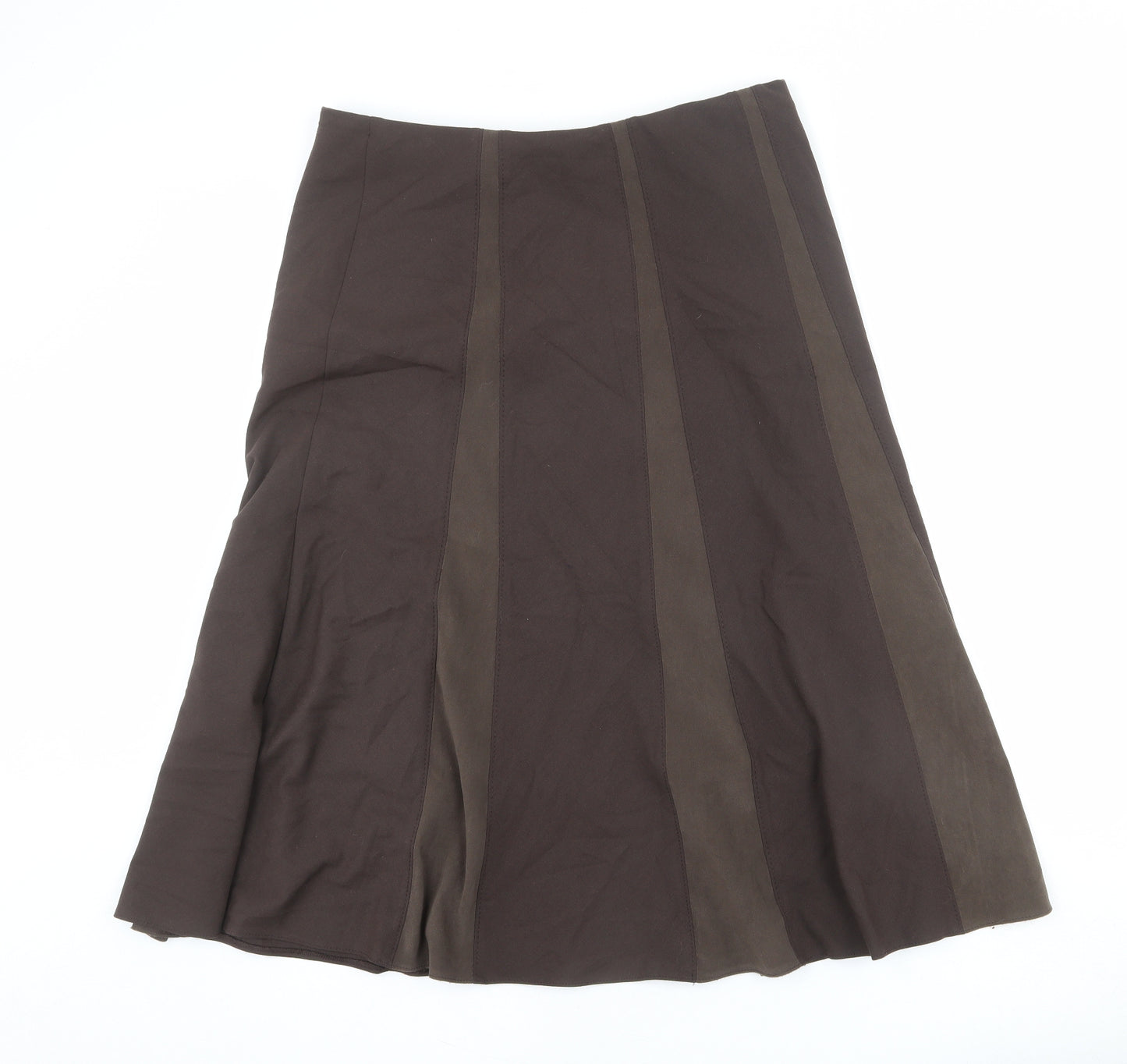 Marks and Spencer Womens Brown Viscose A-Line Skirt Size 14
