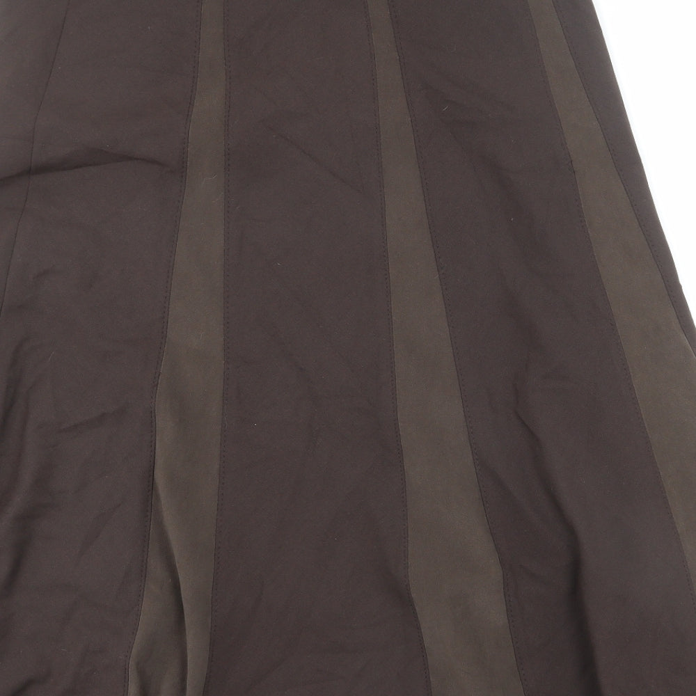 Marks and Spencer Womens Brown Viscose A-Line Skirt Size 14