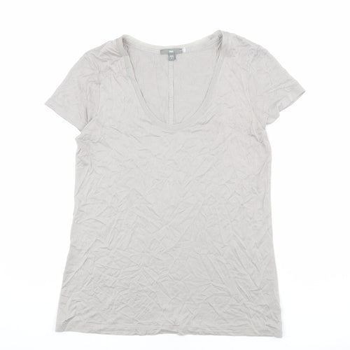 Gap Womens Grey Viscose Basic T-Shirt Size M Scoop Neck