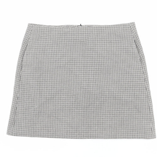 Marks and Spencer Womens Multicoloured Herringbone Polyester A-Line Skirt Size 16 Zip