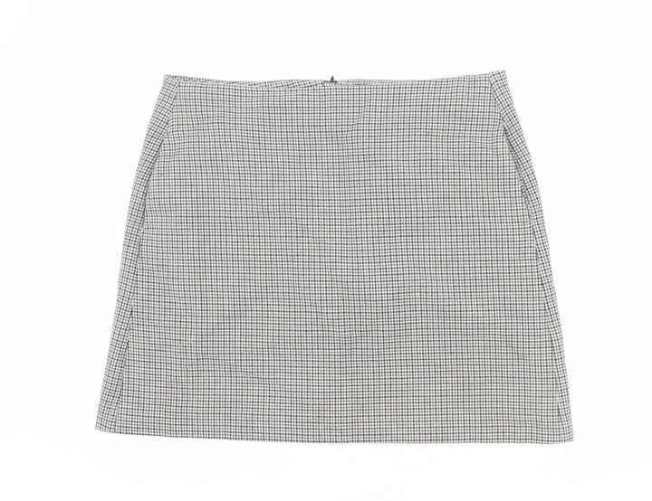 Marks and Spencer Womens Multicoloured Herringbone Polyester A-Line Skirt Size 16 Zip