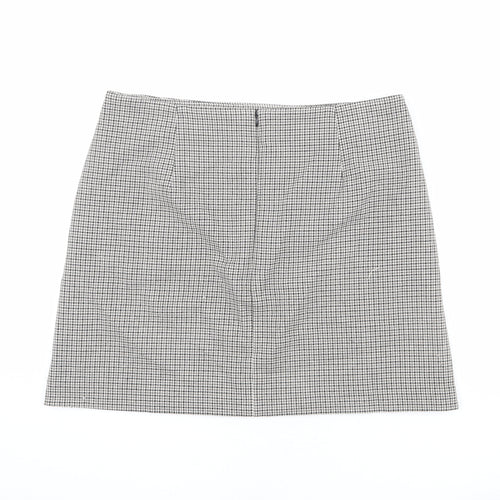 Marks and Spencer Womens Multicoloured Herringbone Polyester A-Line Skirt Size 16 Zip
