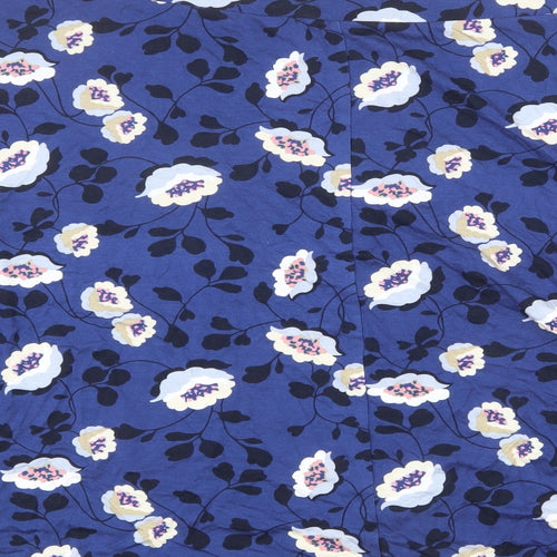 Marks and Spencer Womens Blue Floral Viscose A-Line Skirt Size 22