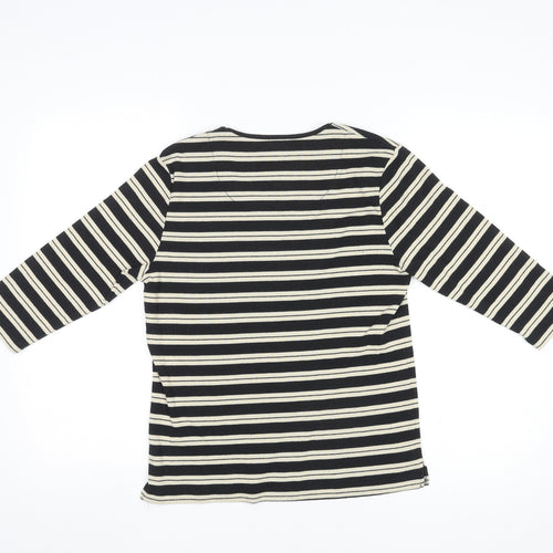 TIGI Womens Multicoloured Striped Polyester Basic T-Shirt Size 10 Square Neck