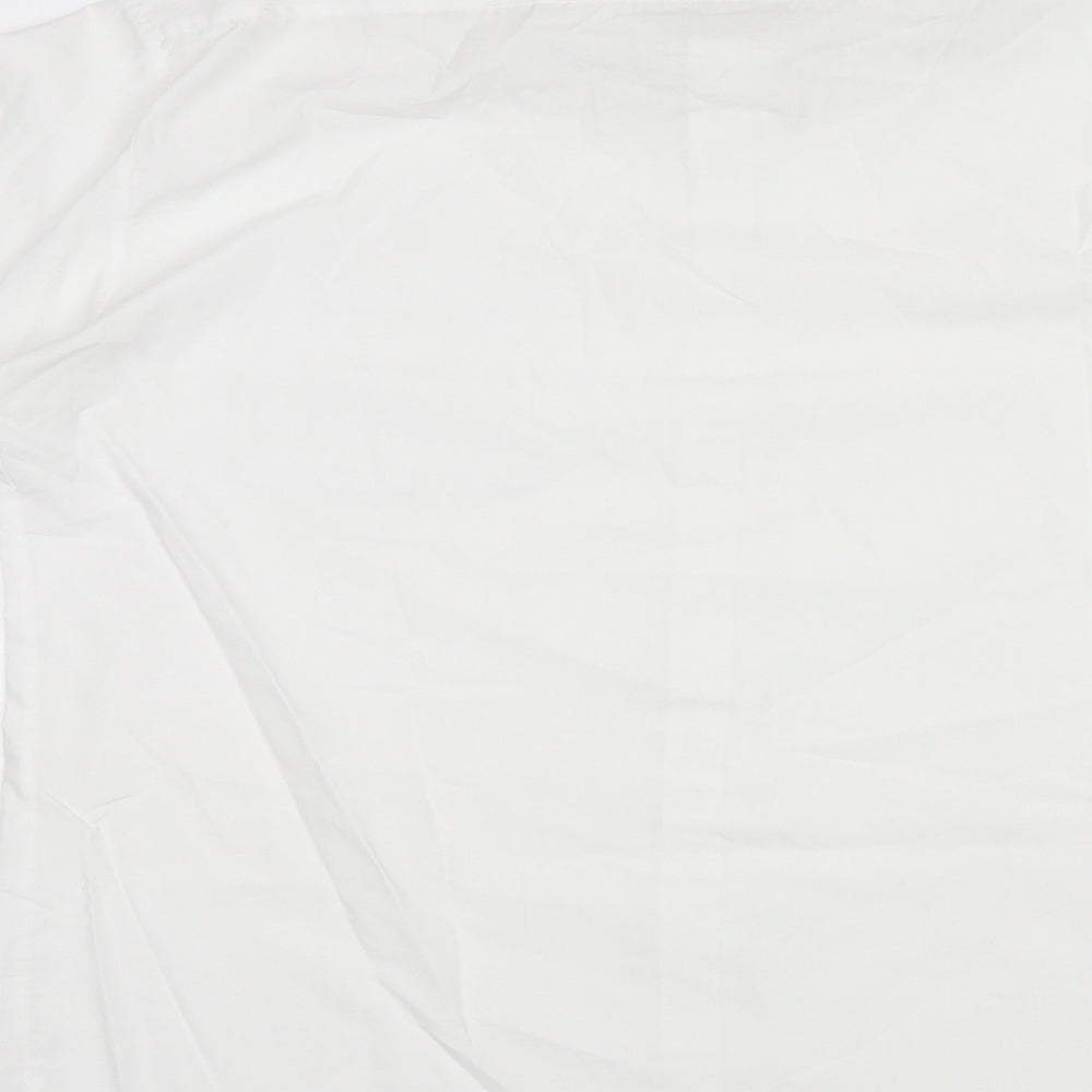 St Michael Mens White Polyamide Dress Shirt Size 40 Collared Button