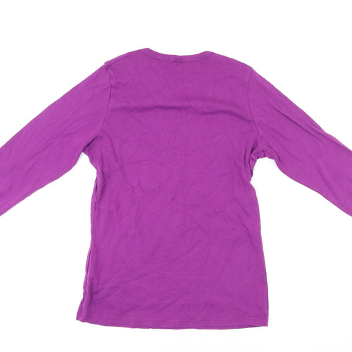 Marks and Spencer Womens Purple Cotton Basic T-Shirt Size 18 Round Neck