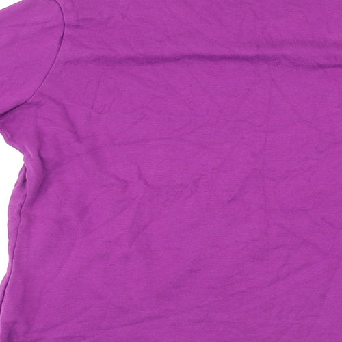 Marks and Spencer Womens Purple Cotton Basic T-Shirt Size 18 Round Neck