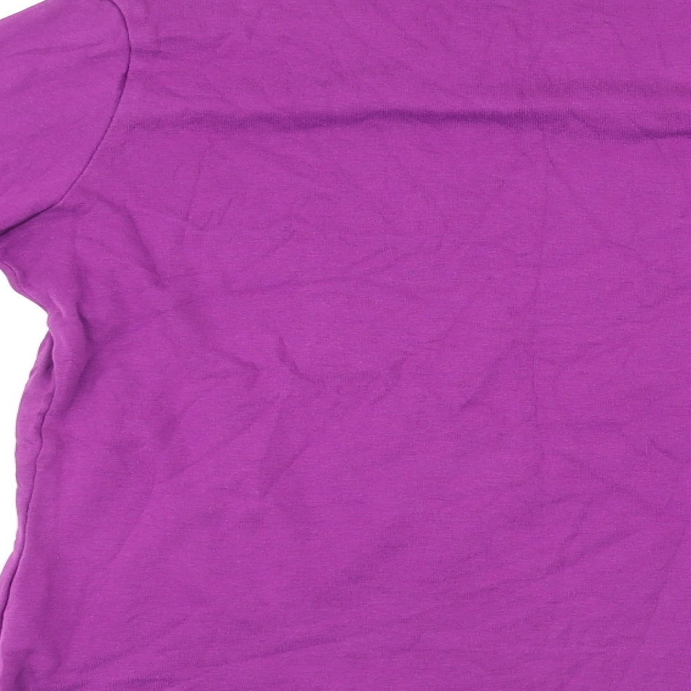 Marks and Spencer Womens Purple Cotton Basic T-Shirt Size 18 Round Neck
