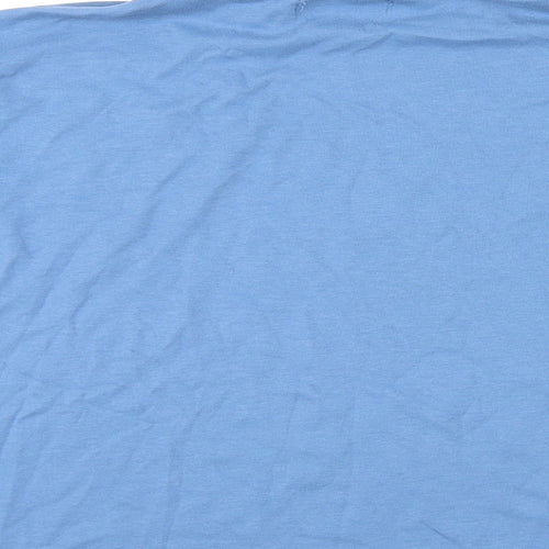 South Bay Womens Blue Cotton Basic T-Shirt Size M Roll Neck
