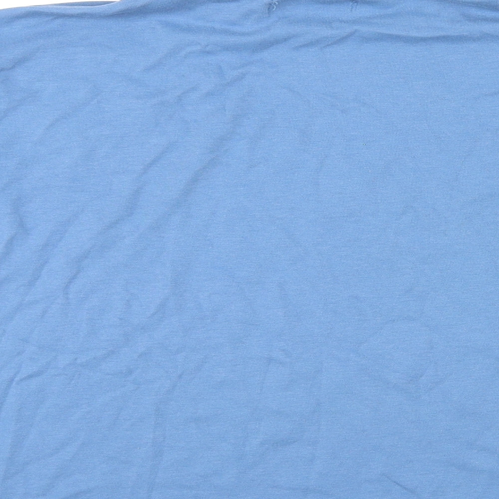 South Bay Womens Blue Cotton Basic T-Shirt Size M Roll Neck